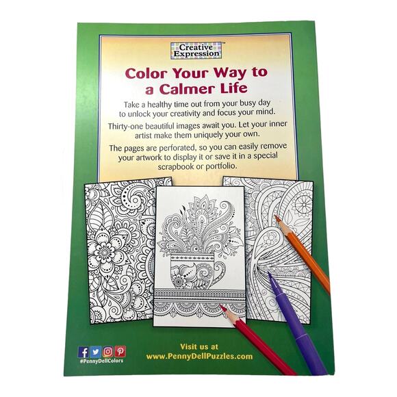 Flying Colors Adult Coloring Book Inspiration Quote Penny Press Perforated Pages - Picture 2 of 4